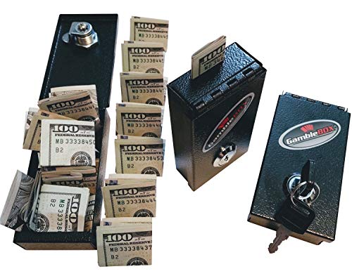 Original USA GambleBox Metal Pocket Sized Gambling Casino Cash Drop Safe Stops Addictive Urges to Gamble Away Your Winnings Best Tricks Tips Leave Keys Home Slip Cash Bills In And Go Home a Winner