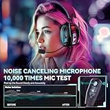 YPBDAN Wireless Gaming Headset for PS5, PS4, PC, USB Over Ear Gaming Headphones with Noise Canceling Mic, Bluetooth 5.3, 100H Battery, Low Latency, Foldable Headset for Switch, Mac, Laptop