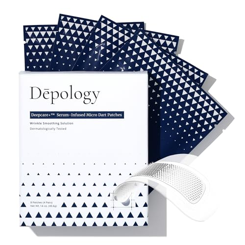 depology Deepcare+ Serum-Infused Micro Dart Patche | 4 Pairs Eye Mask | Under Eye Patches for Wrinkles | Fine Lines | Hydrating Eye Mask with Peptides | Amino Acids | and Synthesized Molecules