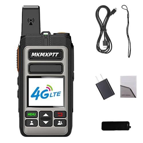 MKMX-PTT Network Walkie Talkie Zello Global POC Wireless Remote Unlimited Distance 5000mAh SIM Card 2G 3G 4G Bluetooth Ham Radio WiFi Long Range 100 Miles GPS Professional POC Walkie Talkie 5000KM