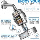 AquaHomeGroup Luxury Filtered Shower Head Set 20+3 Stage Shower Filter for Hard Water Removes Chlorine and Harmful Substances - Showerhead Filter High Output