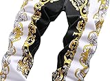 COOSVEN Mens Printed Jeans - Premium Jeans for Men Slim Fit - Skinny Stretch Denim Printed Pants for Men (white-black-yellow584, 32)