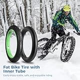 Fat Bike Tire 20×4.0/26×4.0, Puncture Resistant Fat Tire with Inner Tube, Folding MTB Replacement Tire, All Terrain Bicycle Tire with AV 1.18" Valve (2 PCS 26×4.0" Tires + Tubes)