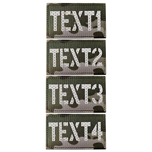 SUVIYA Custom Reflective Call Sign Laser Cut Patch IR Flag Patch (4 Pack, MC)