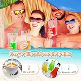 300 Pieces Drink Pouches Adult with Straws Set, Heavy Duty Hand Held Translucent Reclosable Plastic Smoothie Bags Disposable Wine Juice Pouches for Cold Hot Drinks, 400-500 ml