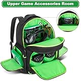 PGmoon Carry Backpack Compatible with Xbox Series X/S Console, Travel Carrying Case with Separate Storage Room for Console, Headset, Controllers, Multiple Pockets for Gaming Accessories(Patent Design)