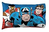 Jay Franco Marvel Comics Avengers Twin Size Sheet Set - Super Soft Kids 3 Piece Bedding Set Features Captain America, Falcon & Bucky Barnes - Microfiber Sheets Includes Reversible Pillow Cover