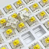 Gateron G Yellow Pro Switches Pre-lubed 3pin RGB SMD Linear for Gaming Mechanical Keyboard (72 Pcs,Yellow)