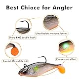 TRUSCEND Pre-Rigged Fishing Jigs, Super Durable Bass Fishing Lures, Well-Made Lifelike Soft Shad Swimbait, MarshSwamp Fishing Lure for Trout Crappie Walleye