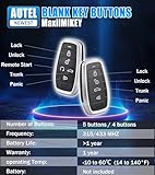 Autel Ikey MaxiIM IKEYTOP10 Universal Smart Key 10 Pack, for Chrysler Dodge Hyundai BMW GM H0nda Nissan Vehicles Key Replacement, 315/433MHz Frequency, Programmed by IM608 Pro II IM508S KM100