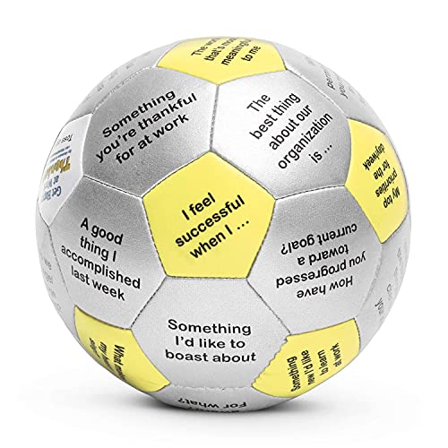 Trainers Warehouse Get Happy at Work Thumball 6" | Team Building Activities - Create a Positive Workplace. Promote Optimisim & Happy Conversations | 32 Prompts