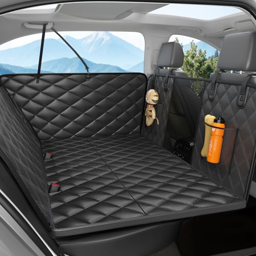 Dog Car Seat Cover for Back Seat, Hard Bottom Back Seat Extender for Dogs - Supports 400lbs, 2025 New Waterproof, Scratch Resistant, Anti Slip Portable Dog Hammock,Suitable for Cars, SUVs and Trucks