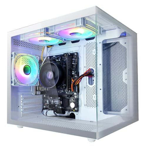 suevery Gaming PC 16GB RAM 1TB Nvme SSD AMD Ryzen7 5700G(8Core CPU Integration Radeon Vega Graphics) 650W WI-FI Prebuilt Desktop Computer White