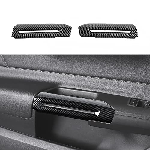 RT-TCZ Carbon Fiber Inner Door Handle Trim Cover Interior Decoration Accessories for Ford Mustang 2015-2024,2PCS