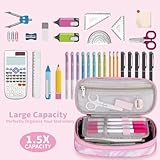 ATRIPACK Pencil Case for Gils Big Capacity High Large Storage Pouch Bag Marker Pen Case Stationery Bag Travel Holder School College Office Organizer for Kids Men Women Adult Teens(Pink)