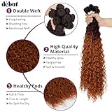 DÉBUT Water Wave 9 Bundles Synthetic Hair Weave Curly Hair High Temperature Fiber Bio Protein Hair 9pcs 22 24 26 Inch 320g for Full Head Ombre Ginger