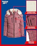 Reebok Women's Puffer Jacket - Heavyweight Quilted Puffer Jacket with Faux Fur Trim Hood - Outerwear Jackets for Women (S-XL), Size Medium, Dusty Rose