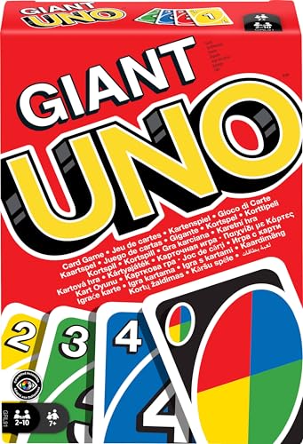 Mattel Games Giant UNO Family Card Game with 108 Oversized Cards and Instructions, Great Gift for Kids Ages 7 Years and Older