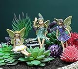 Dorlotou Fairy Garden Figurines 6pcs Miniature Fairies for Outdoor Garden Décor