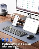 Foldable Keyboard and Mouse, Samsers Folding Bluetooth Keyboard Mouse Combo, 2.4G + BT5.0 x 2, Full-Size Portable Travel Keyboard & USB-C Rechargeable Wireless Mouse for iOS Android Windows Mac OS