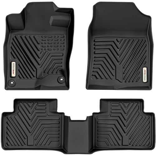 YITAMOTOR Floor Mats Compatible with 2016-2021 Honda Civic Coupe/Sedan/Type R, 2017-2021 Honda Civic Hatchback, Custom Fit Floor Liners, 1st & 2nd Row All Weather Protection, Black