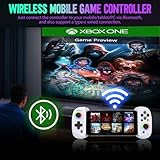 Wireless Mobile Gaming Controller for IOS & Android, Bluetooth Smartphone/Tablet Handheld Joystick Gamepad with Adjustable Clip for iPhone/iPad/Samsung etc.Support Xbox/PS3/4/Switch/PC (White)