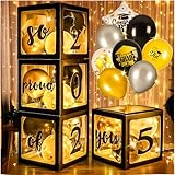 AYGXU Graduation Decorations Class of 2025-Graduation Party Decorations,Graduation Balloons Boxes with LED Light Strings & Letters 2025 GRAD So Proud of You,Party Favors For Any Grades.