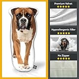 All About Vibe Boxer Dog Soft Customized Pillow, 3D Dog Shaped Customize Pillow, Dog Custom Throw Pillow Customized Gift as Dog Memorial for Dog Lovers & Enthusiasts - 22" Medium