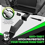 Rhino USA Trailer Hitch Pin - Patented 5/8" Locking Receiver Hitch Pins for Class III IV Hitches - Weatherproof Anti-Theft Lockable Pin with Dust, Mud & Gunk Protection - Used to Tow Truck, Boat, Bike