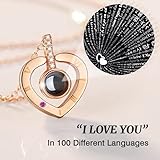 HEGUD Preserved Real Rose with I Love You Necklace in 100 language for Valentine's Day Gifts, Gift for Her, Girlfriend, Eternal Real Rose Flower for Women Mom Wife on Valentines Birthday Anniversaries