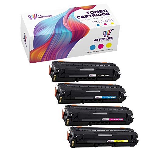 AZ SUPPLIES Compatible Toner Cartridge Replacement for Samsung CLT-506 CLT-K506L CLT-C506L CLT-M506L CLT-Y506L CLP-680ND CLX-6260FD CLX-6260FW (Black Cyan Magenta Yellow - 4 Packs)