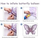 Purple Butterfly Balloons 4 Pieces 40inch Pink Purple Butterfly Foil Mylar Balloons for Butterfly Themed Party Wedding Birthday Baby Shower Party Decoration (Purple-4pcs)