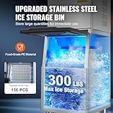 VEVOR Commercial Ice Maker, 400LBS/24H Ice Making Machine with 300LBS Large Storage Bin, 900W Auto Self-Cleaning Ice Maker Machine with 3.5-inch Touchscreen for Bar Cafe Restaurant Business