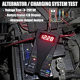 MOTOPOWER MP0514A 12V Digital Car Battery Tester Voltmeter and Charging System Analyzer with LCD Display and LED Indication - Black Rubber Paint