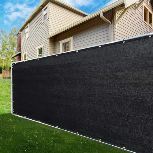 ShadeMart 8' x 25' Fence Privacy Screen Black Heavy Duty 170 GSM Fencing Mesh Shade Net with Grommets & Zip Ties, 90% Blockage Fence Screen for Balcony Yard Outdoor Garden Pool (We Customize Size)