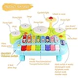 Baby Musical Toys 3 in 1 Piano Keyboard Xylophone Drum Set for 1 Year Old Girls Boys Toys Age 2 Music Instrument Learning Toys Toddlers 1-3 0-2 Birthday Easter Gift Infant Baby Toys 6 9 12 18 24 Month