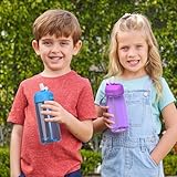 Bentgo Kids Water Bottle - Leak-Proof, Durable Tritan, BPA-Free 15 oz. Cup for Kids/Toddlers Ages 3+ - Flip-Up Straw & Dishwasher Safe for School, Sports, Daycare & Camp (Purple)