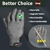 Schwer Ultimate Cut Resistant Gloves Beyond ANSI A9, Reinforced Stainless Steel Glove, Food Grade Mesh Metal Gloves for Butcher Meat Cutting, Oyster Shucking, Mandoline, PFAS Free, PR1708 (L, 1 PCS)