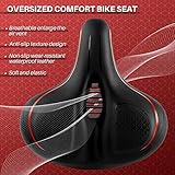 Oversized Bike Seat for Peloton Bike & Bike+, Comfort Seat Cushion Compatible with Peloton, Road or Exercise Bikes, Bicycle Wide Saddle Replacement for Men & Women, Accessories for Peloton