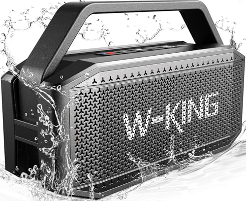 W-KING Portable Speakers Bluetooth Wireless Loud, 100W Max Waterproof Outdoor Bluetooth Speaker Big Party Large Boombox Subwoofer*2, 60W Exlarge All-Round Bass Passive Radiator/40H/PowerBank/TF/AUX/EQ