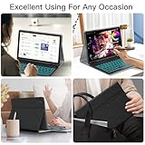 JUQITECH Backlit Keyboard Case for Samsung Galaxy Tab S6 Lite 10.4" 2024/2022/2020, Galaxy Tab S6 Lite SM-P620/P625/P610/P613/P615/P619 Tablet Cover Case with Wireless Keyboard S Pen Holder, Black