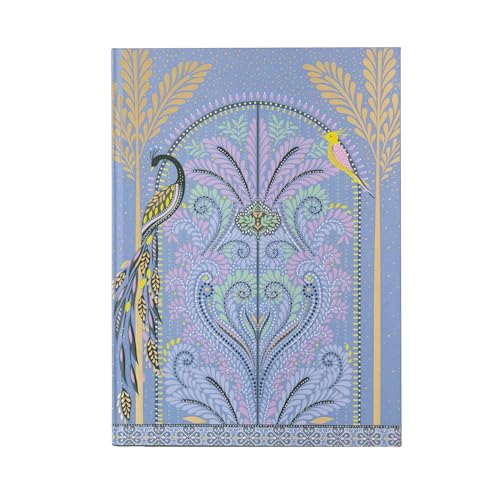 Sara Miller Savannah A5 Fabric Journal, 200 Ruled gold edged pages with ribbon page marker, powder blue