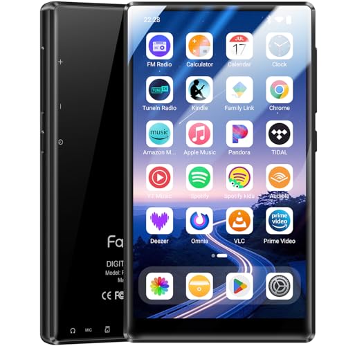 Fanvace 128GB MP3 Player with Bluetooth and WiFi, Android 13 OS MP3 & MP4 Players with 5" Touchscreen and Speaker, 4GB RAM & 128GB ROM, MP3 Music Player with Spotify, Audible, Amazon Music, Play Store