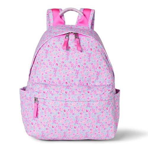 Amazon Essentials Unisex Kids' Nylon Backpack, Lilac Ditsy Floral, One Size