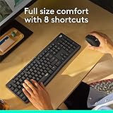 Logitech MK295 Wireless Mouse & Keyboard Combo with SilentTouch Technology, Full Numpad, Advanced Optical Tracking, Lag-Free Wireless, 90% Less Noise - Graphite