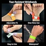 WristCo Custom Printed Wristbands - Select a Color, Quantity & Personalize Any Text to Tyvek Wrist Band ID Bracelets for Events Concert Party Festival Security Admission VIP