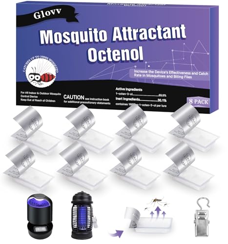 8 Pack Lure Mosquito Attractant Bait, Octenol Mosquito Lure Biting Cartridge for Fly Traps, Compatible with All Flying Insect Trap