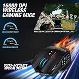 UtechSmart Venus Pro RGB Wireless MMO Gaming Mouse, 16,000 DPI Optical Sensor, 2.4 GHz Transmission Technology, Ergonomic Design, 16M Chroma RGB Lighting, 16 programmable Buttons, Up to 70 Hours