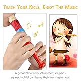 2 pcs Small Wooden Recorders for Toddlers, Colorful Piccolo Flute for Kids,Learning Rhythm Musical Instrument,Sealive Baby Early Education Music Sound Toys for Autism or Preschool Child (Random Color)