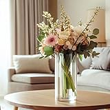 Sandraheer 48 Pack Clear Glass Cylinder Vases for Centerpieces - Different Sizes Floating Candle Vases Holder -4", 6", 8",10" Hight Perfect for Weddings and Events